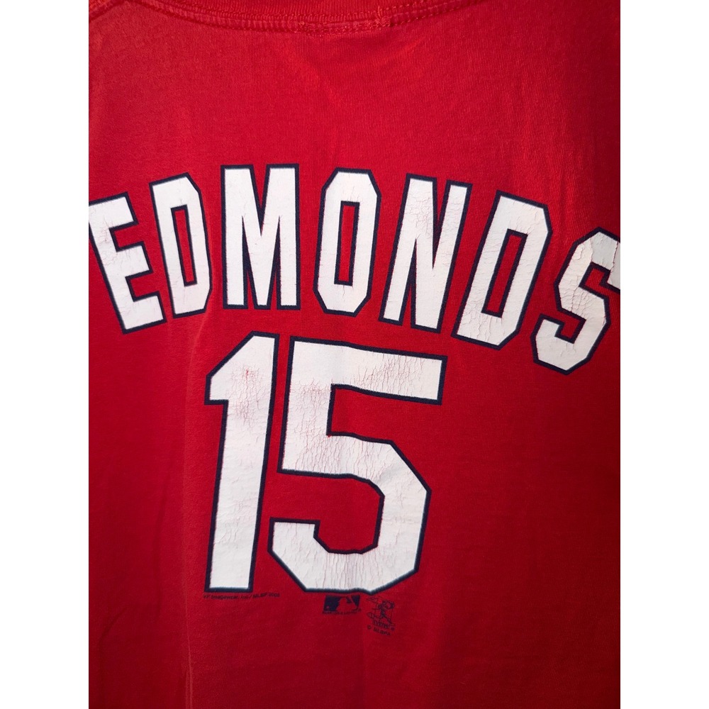 Vintage 2005 St Louis Cardinals Jim Edmonds 15 Shirt Mens 2XL Red CSA MLB Tee - Picture 4 of 9